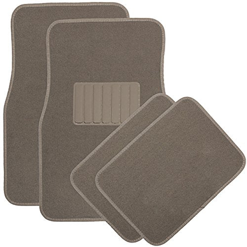 OxGord 4pc Full Set Carpet Floor Mats, Universal Fit Mat for Car, SUV, Van Trucks - Front Rear, Driver Passenger Seat Beige - color: Beige