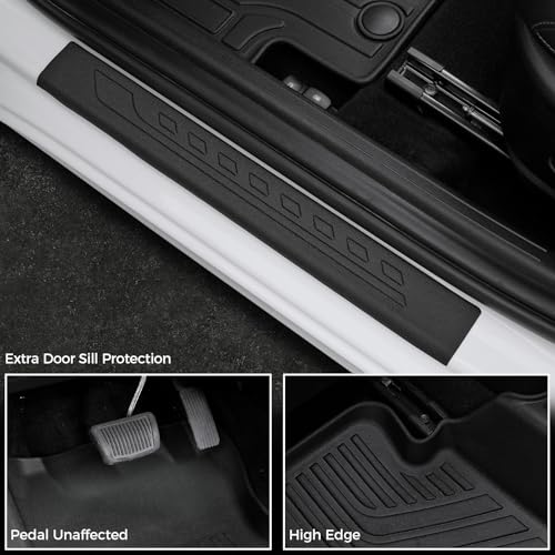 Floor Mats for Hyundai Elantra Gas 2021-2026, All Weather Floor Mats Trunk Cargo Liner and Door Sill Guards Accessories, Full Coverage Set (Not fit Hybrid Models) - size: For Hyundai Elantra | 2021-2026