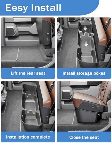Under Seat Storage Box Compatible with 2015-2026 Ford F-150 F150 SuperCrew Cab, 2017-2026 F-250/F-350/F-450/F-550 Super Duty,F-150 Rear Underseat Storage Truck Organizer Tool Box - size: 2015-2026 F150 & 2017-2026 F250 F350 F450 F550
