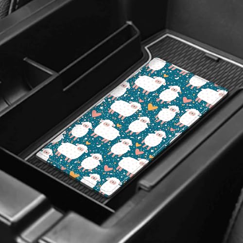Leather Car Registration and Insurance Card Holder, Cute Car Accessories Vehicle Glove Box Car Organizer for Documents, Cards, License Cute Sheep - color: Cute Sheep