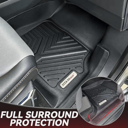 YITAMOTOR Floor Mats Fit for 2008-2020 Dodge Grand Caravan Bucket 7-Seater, for 2008-2016 Chrysler Town & Country Van (Stow'N Go Bucket Only), TPE All Weather Protection Custom Fit Floor Liners, Black - style: 08-20 Dodge Grand Caravan 1st & 2nd & 3rd Row
