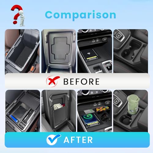 4PCS Center Console Organizer Compatible with 2023 2024 2025 2026 Honda CRV Secondary Box Insert Divider Armrest Storage Tray Hidden Storage Tray Cup Holder Interior Accessories - size: 3 Pcs Center Console Organizer+Cup Holder