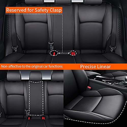 AOMSAZTO Car Seat Cover for Mazda 3 2019 2020 2021 2022 2023 2024 2025 2026 - Full Set Customized Black Faux Leather Seat Covers - color: Black, size: Mazda 3 2019-2026 Seat Covers Full Set