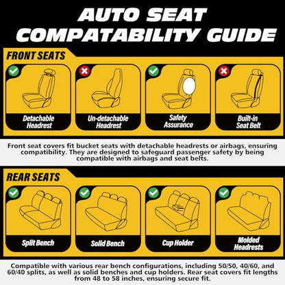 Car Seat Covers for Front Seats (2 Seats) - Premium Perforated Nappa Leather,Waterproof Shield, Omni-Adapt Fit for SUVs Sedans, Ideal for Rideshare & Pets