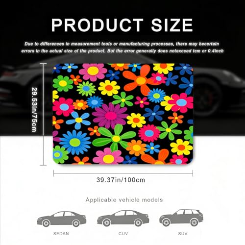 Car Trunk Mat - Universal Size 29" x 39", Floral Pattern Cargo Liner, Car Accessory for SUVs/Sedan/Wagons, Durable Protective Mat, Trunk Liner for Families/Travel Enthusiasts (Flowers-6) - style: flowers-6