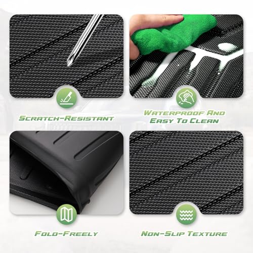 Cartist Cargo Mat & Backrest Mat Fits for Kia Telluride 2020 2021 2022 2023 2024 2025 (7/8 Passenger) All Weather TPE Trunk mat for Telluride Car Accessories for Telluride 2020-2025 - size: 4)Kia Telluride (7/8 Seats)【20-25】