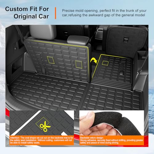 powoq Floor Mat Compatible with 2020-2025 Kia Telluride Trunk Mat with Backrest Mat 3rd Row Replacement for 2020-2022 2023 2024 2025 Kia Telluride Accessories(Trunk Mat with Backrest Mat,Floor Mat) - size: Compatible with Kia Telluride | 2020-2025