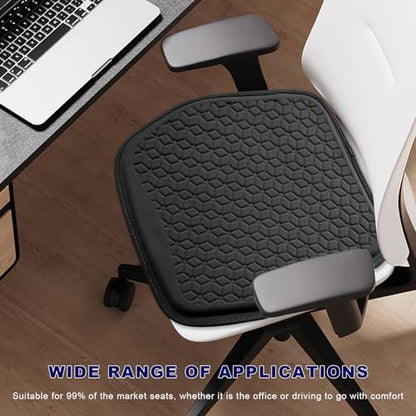 Gel Car Seat Cushion, Non-Slip Breathable Automotive Front Seat Bottom Cushion Pad, Comfortable & Cooling Seats Cover Interior Mat for Sedans SUVs Trucks, Car Accessories (Black)