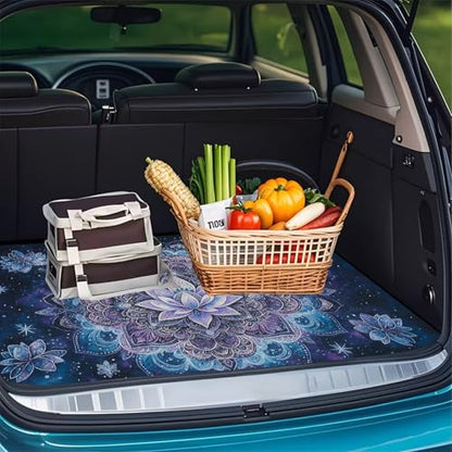 Universal Car Trunk Mat, All Weather Trunk Protection Cargo Liner, Stylish Vehicle Interior Accessories, Durable Cargo Mat Rear Trunk Line Suitable for Most Car (Mystical Mandala Style, 29" x 39") - color: Mystical Mandala Style