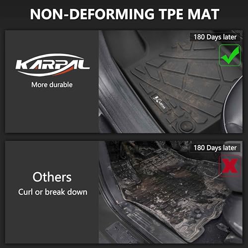 KARPAL Floor Mats & Cargo Liner for 2017-2026 Jeep Compass, All Weather TPE Custom Fit Floor Liners Car Mats Accessories, Front & 2nd Row - style: 2017-2026 | For Jeep Compass | 1st & 2nd Row