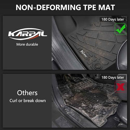 KARPAL Floor Mats & Cargo Liner for 2017-2026 Jeep Compass, All Weather TPE Custom Fit Floor Liners Car Mats Accessories, Front & 2nd Row - style: 2017-2026 | For Jeep Compass | 1st & 2nd Row