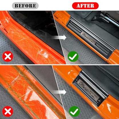 Rowa 304 Stainless Steel Door Sill Guards Compatible with Jeep Wrangler JL JLU 2018-2026 & Gladiator JT 2020-2026, Brushed Black Door Entry Guard Full Coverage - size: Brushed Black - 4 Door