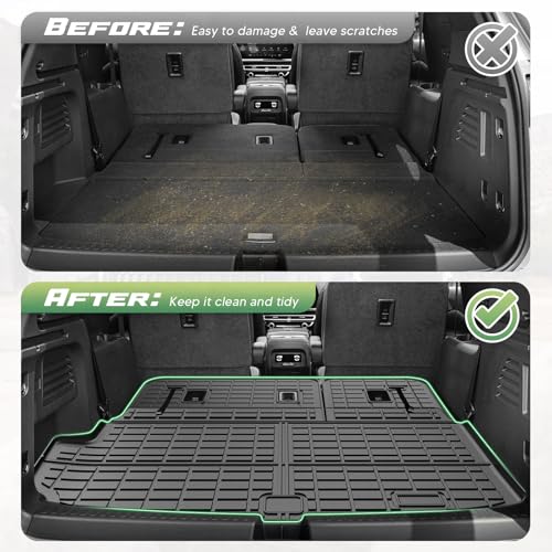 Cartist Floor Mats for 2018-2023 Chevy Traverse 7 Seats (Fit 2024 Traverse Limited), All Weather Cargo Liner for Traverse Accessories, Heavy Duty TPE Floor Mats and Cargo Mats, Car Accessories - size: 1)Chevy Traverse 7 Seats 18-23