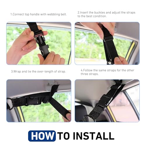 Car Ceiling Cargo Net, 20.87" x 31.49" Snap-on Roof Cargo & Trunk Organizer, Zip Seal Car Roof Storage Net for Road Trips, Universal for Most Cars, SUVs, Trucks (Black)