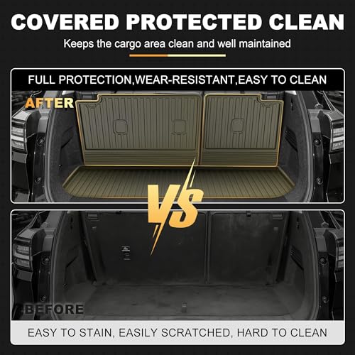 AOMSAZTO All-Weather TPE Floor Mats Compatible with 2022-2025 2026 Nissan Pathfinder (7&8 Seats) – Custom Fit Cargo Liner with Backrest Mat, Full Set for Interior Protection - style: 19)22-25 Pathfinder Floor & Cargo & Backrest Mats