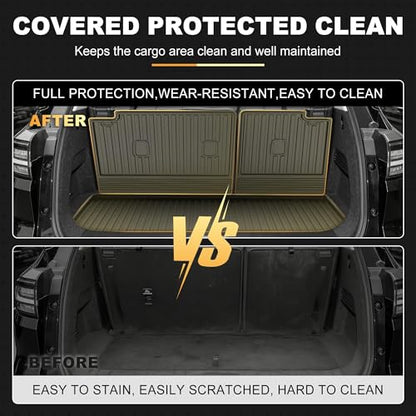 AOMSAZTO All-Weather TPE Floor Mats Compatible with 2022-2025 2026 Nissan Pathfinder (7&8 Seats) – Custom Fit Cargo Liner with Backrest Mat, Full Set for Interior Protection - style: 19)22-25 Pathfinder Floor & Cargo & Backrest Mats