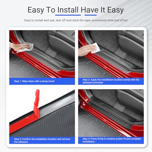 Door Sill Protector Compatible with 2022-2026 Toyota Tundra Car Threshold Protector TPE Car Door Entry Guard Replacement for 2022-2026 Toyota Tundra Accessories - size: Compatible with 22-26 Toyota Tundra(INT+EXT)