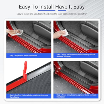 Door Sill Protector Compatible with 2022-2026 Toyota Tundra Car Threshold Protector TPE Car Door Entry Guard Replacement for 2022-2026 Toyota Tundra Accessories - size: Compatible with 22-26 Toyota Tundra(INT+EXT)