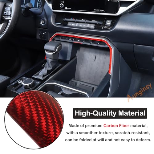 Aunginsy Car Center Control Warning Light Outer Frame Decorative Sticker Fit Toyot@a Tundra/Sequoia 2022-2024 Carbon Fiber Gear Box Shift Panel Protect Strip Cover Trim Sticker Interior Accessories - size: Warning Light Outer Frame Trim