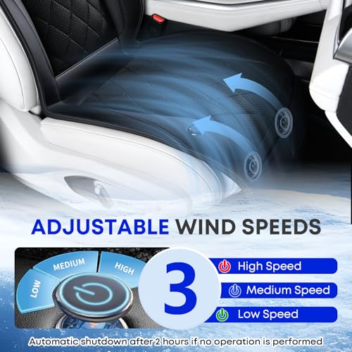 FLORICH Cooling Car Seat Cover, Ventilated Seat Cushion Cooling Car Seat Pad for Summer Driving with Powerful Turbo Fans Universal Fit for Car SUV Truck Van-Light Black - color: Light Black