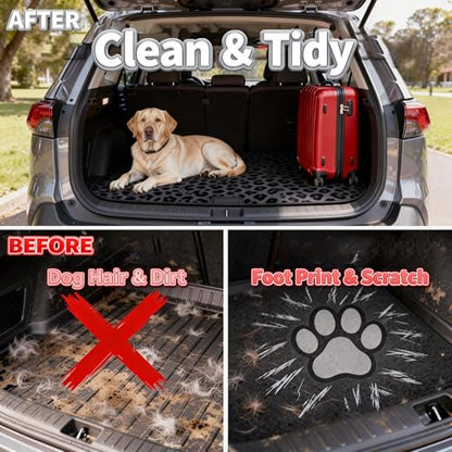 Universal Car Trunk Mat 29" x 39", Black Leopard Print All Weather Durable Cargo Mat Protector for SUV, Truck, Van | Stylish Cargo Liner Cover Leopard Print Car Accessories - color: Black Leopard Print