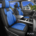 Car Seat Cover Custom Fit for Dodge Ram 1500 2500 3500 2009-2026 Faux Leather Seat Cover Set Compatible with Crew Quad Regular Cab Pickup Truck Cushions (Black & Blue, Full Set, Flat Rear) - color: Black & Blue, size: Full Set (Flat Rear)