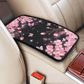 Universal Car Center Console Cushion Pad, Pink Cherry Blossoms Soft Waterproof Car Center Console Cover Auto Armrest Seat Box Cover Protector for Most Vehicle SUV Truck Car - color: Pink Cherry Blossoms