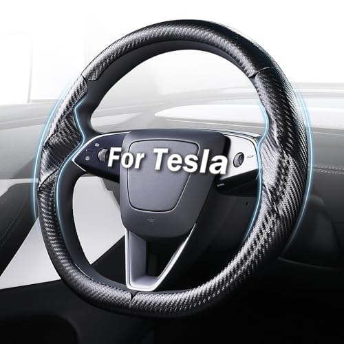 Steering Wheel Cover for Tesla Model 3 Highland(2024-Present)/ Model Y Juniper(2025-Present),Anti-Slip,Comfortable Grip,Breathable,Customized for Tesla Model 3/Y Accessories,Matte Black - color: Matte Black, size: For Model 3 (2024-2026) / Model Y (2025-2