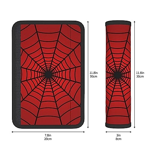 Stylish Red Spider Web Seat Belt Covers Soft Comfortable Shoulder Strap Pads for Adults Universal Car Accessories - Pack of 2 - color: Red Spider Web