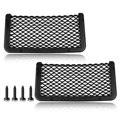 ABS Plastic Frame Automotive Cargo Nets Car Net Pocket Phone Car Mesh Net Holder RV Storage Boat Cargo Pocket Organizer Framed Mesh Net Pocket with Screws for Auto RV Net(2, 9 x 4 Inch) - size: 9 x 4 Inch