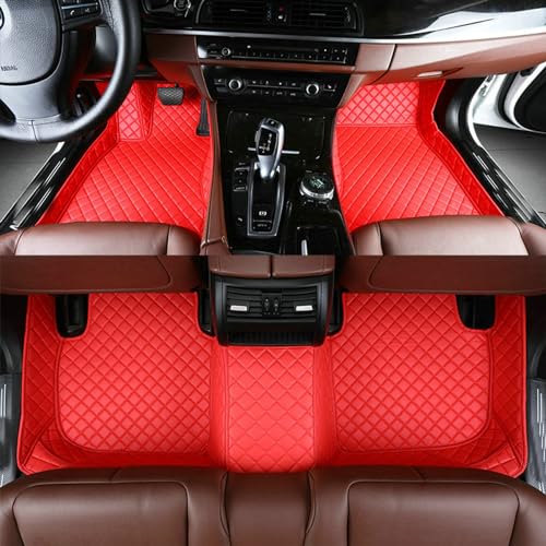 Floor Mats for Cars, All-Weather Mats, Waterproof Trim-to Fit Automotive Floor Mats for 99.9% Cars Sedan Trucks SUV, Custom Floor Liner Car Accessories (All Red) - color: All Red