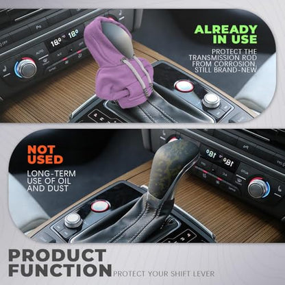 Gear Shift Hoodie, Gear Shift Cover, Fashionable Hoodie Automotive Gear Shift Knob Protector, Car Accessories Mini Sweater Gear Shift Knob Cover for Car Gear Shift Levers (Purple-2PCS) - color: Purple-2PCS
