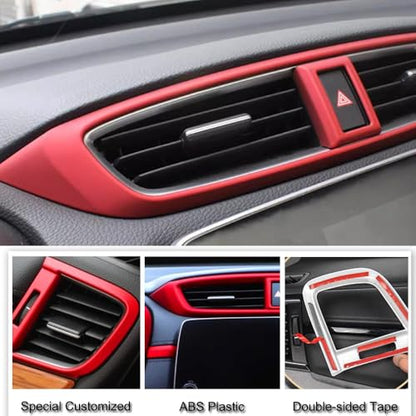 XITER 3pcs Central Front Side Air Condition Vent Outlet Trims for Honda CRV 2017 2018 2019 2020 2021 2022,Red - color: Red, size: 3PCS Air Vent Cover