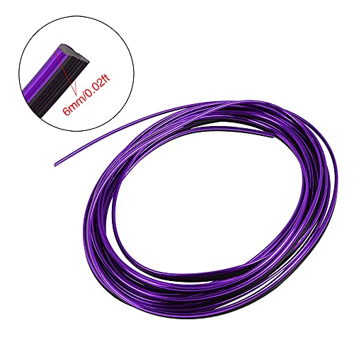 X AUTOHAUX Car Interior Trim Strip Gap Door Edge Line Chrome Purple 5m 16.4ft - color: Chrome Purple
