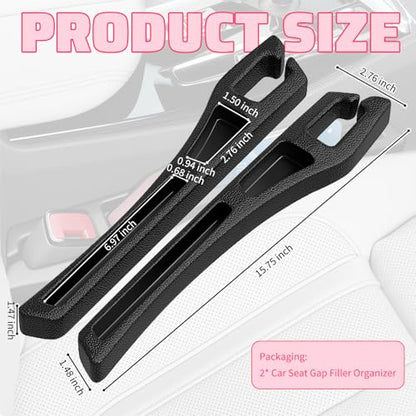 2PCS New Car Seat Gap Filler Organizer with Cell Phone Holder,Versatile Car Side Seat Gap Filler for Filling Gaps & Storing Items,2 in 1 Cars Gaps Seats Fillers