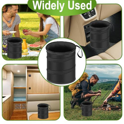 ecocstm 2 PCS Car Trash Can, Collapsible Pop-up Car Garbages Can, Car Accessories Portable Garbage Bin with Elastic Band, Waterproof Small Garbage Can for Back Seat Front Seat, for Outdoor Traveling