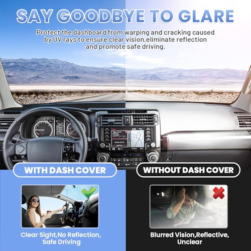 Sunsdrew Dash Cover for 2010-2024 Toyota 4Runner Dashboard Cover Mat for 4Runner Accessories Sunshade Nonslip Mesh Protector No Glare - size: 10-24 4Runner Dash Cover