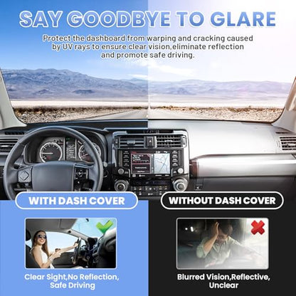Sunsdrew Dash Cover for 2010-2024 Toyota 4Runner Dashboard Cover Mat for 4Runner Accessories Sunshade Nonslip Mesh Protector No Glare - size: 10-24 4Runner Dash Cover