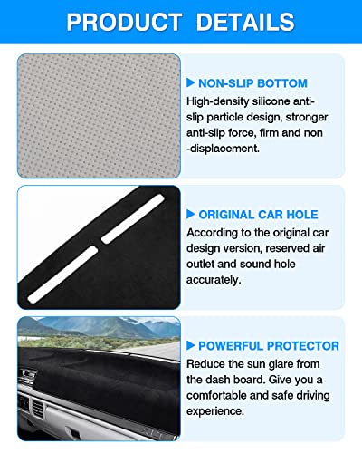 Autorder Dashboard Cover Mat for 1992-1996 Ford F150 F250 F350 Accessories Dash Cover Flannel Dash Mat Sunshade Glare UV Rays Protector - size: 1992-1996 F150 (Black)