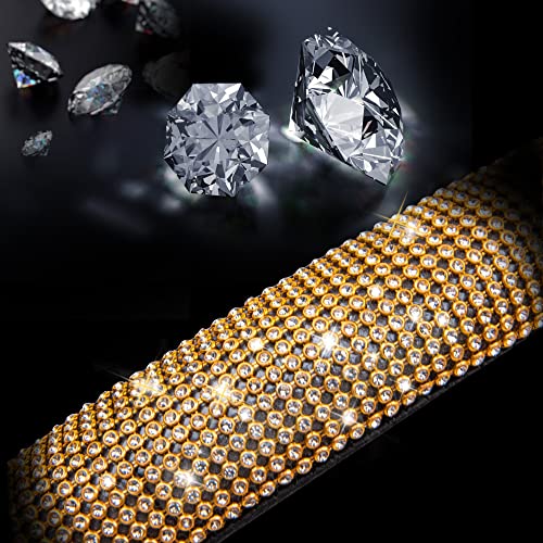 CAR Pass Rhinestones Diamond Bling Steering Wheel Cover, Universal Fit for SUV,Vans,Sedan,Car,Truck 14.5-15inch Universal Fit (Golden) Crystal Glitter for Women Sparkle Girly Sparkling Gold Shining - color: Gold Diamond