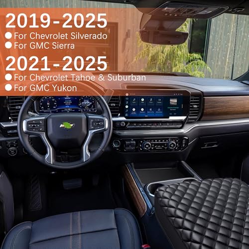 Center Console Cover for 2019-2026 Chevy Silverado 1500 Center Console Cover/GMC Sierra 1500/Tahoe/Suburban/Yukon Arm Rest Cover, Anti-Scratch for 2026 Chevy Silverado 1500 Accessories