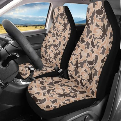 Duck Camo Car Front Seat Covers Comfortable Car Seat Covers Full Set of 2 Stretch Polyester Fabric Cover Automotive Interior Seats Covers Fit for Most Cars SUV Sedans - color: Duck Camo