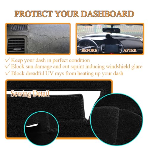 Yiz Dash Cover Mat for Ford Mustang Dashboard Pad Carpet (Black) J136