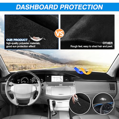 CARTIST Dash Cover for 2005-2010 Toyota Avalon Accessories,Non-Slip Polyester Dashboard Cover Mat Anti-Glare UV Sun Protection Protector