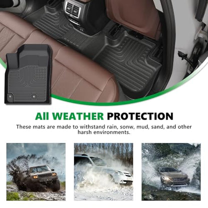 for Nissan Kicks Floor Mats 2024 2023 2022 2021 2020 2019 2018,All Weather Floor Mats 1st & 2nd Row Floor Liner Custom Fit Accessories 2018-2024
