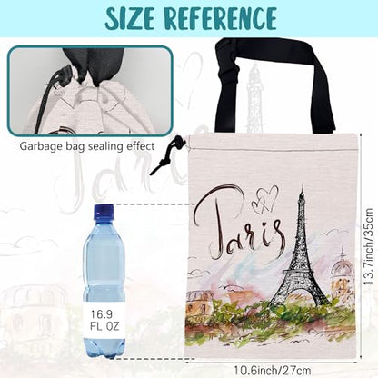 Car Garbage Bag Eiffel Tower Paris Drawstring Car Trash Bag Hanging for Back Seat with Adjustable Buckle Canvas Vehicle Trash Can Easy-to-Install - color: Eiffel Tower Paris
