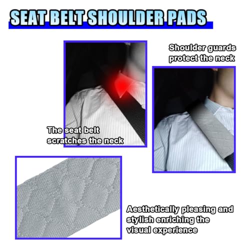 5PCS Car Seat Belt Pads Cover - Soft Comfort Seatbelt Covers Protect Your Neck and Shoulders - Auto Seat Belt Shoulder Strap Cover Protector Pads - Shoulder Cushion Harness Pad for Car/Bag (Grey) - color: Grey