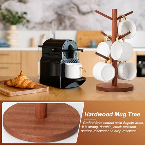 MyLifeUNIT Mug Holder Tree, Coffee Cup Holder with 6 Hooks (Reddish Brown) - color: Reddish Brown
