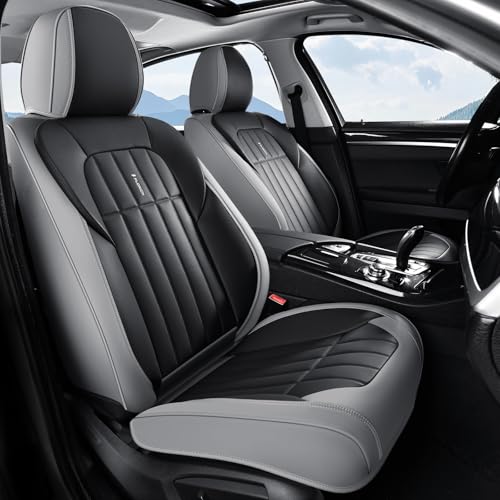FLORICH Seat Cover, Car Seat Covers Front Set, Waterproof Leather Car Seat Protector, Front Seat Covers for Cars, Automotive Seat Covers Protector 2 Pack Fit for Most Cars Trucks SUV - GrayBlack - color: GrayBlack, size: FrontPair