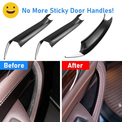 Jaronx Compatible with BMW X3/X4 Door Handle Covers, 3PCS Left/Right Interior Door Pull Handle Covers for BMW X3 F25 2010-2016, X4 F26 2014-2017 (Carbon Fiber Pattern) - color: Carbon, size: 3 Pieces